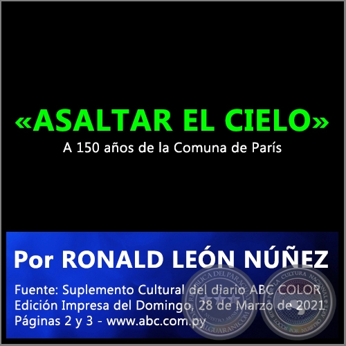 «ASALTAR EL CIELO» - Por RONALD LEÓN NÚÑEZ - Domingo, 28 de Marzo de 2021